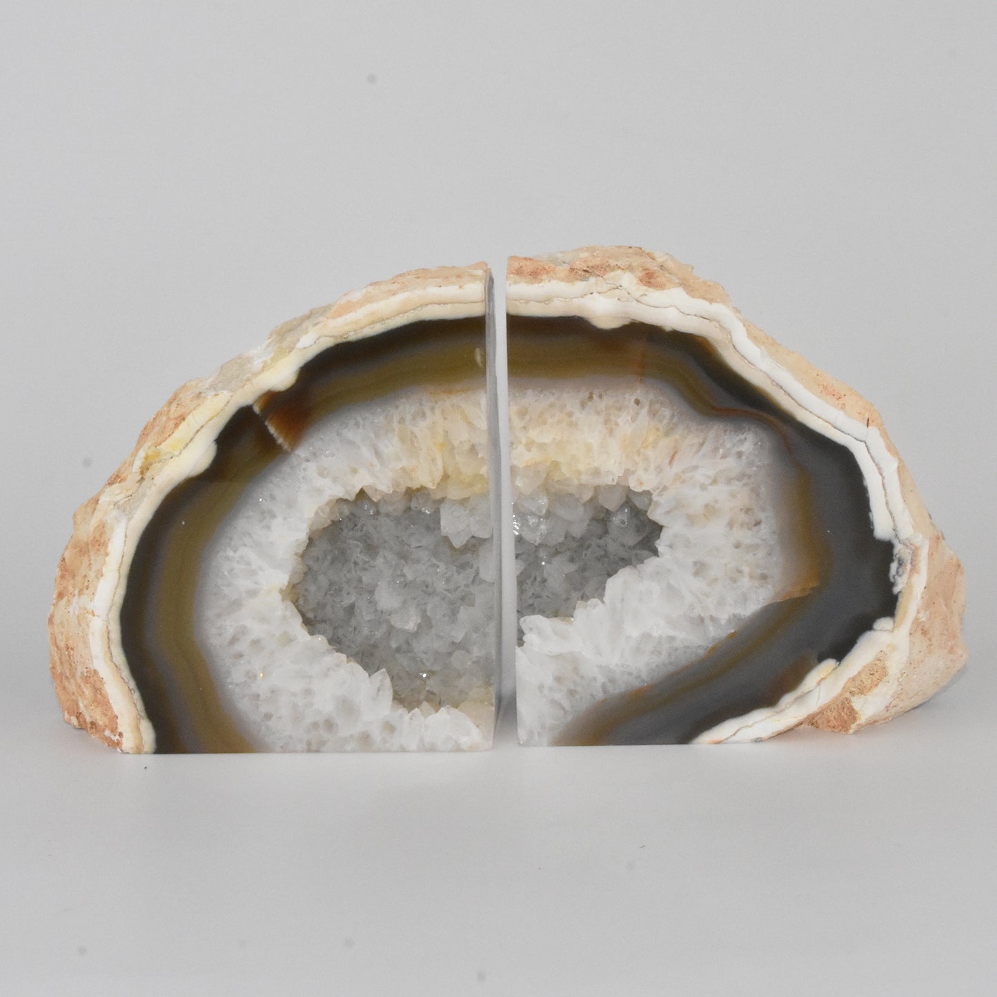 Agate Geode Center Natural Bookends