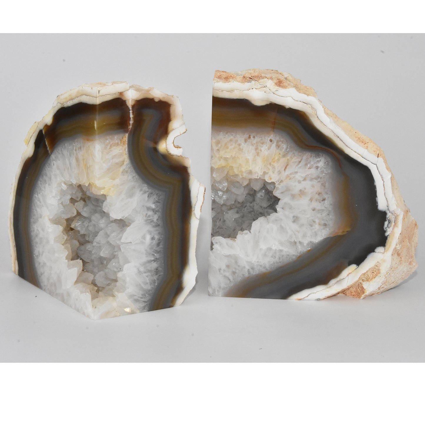 Agate Geode Center Natural Bookends