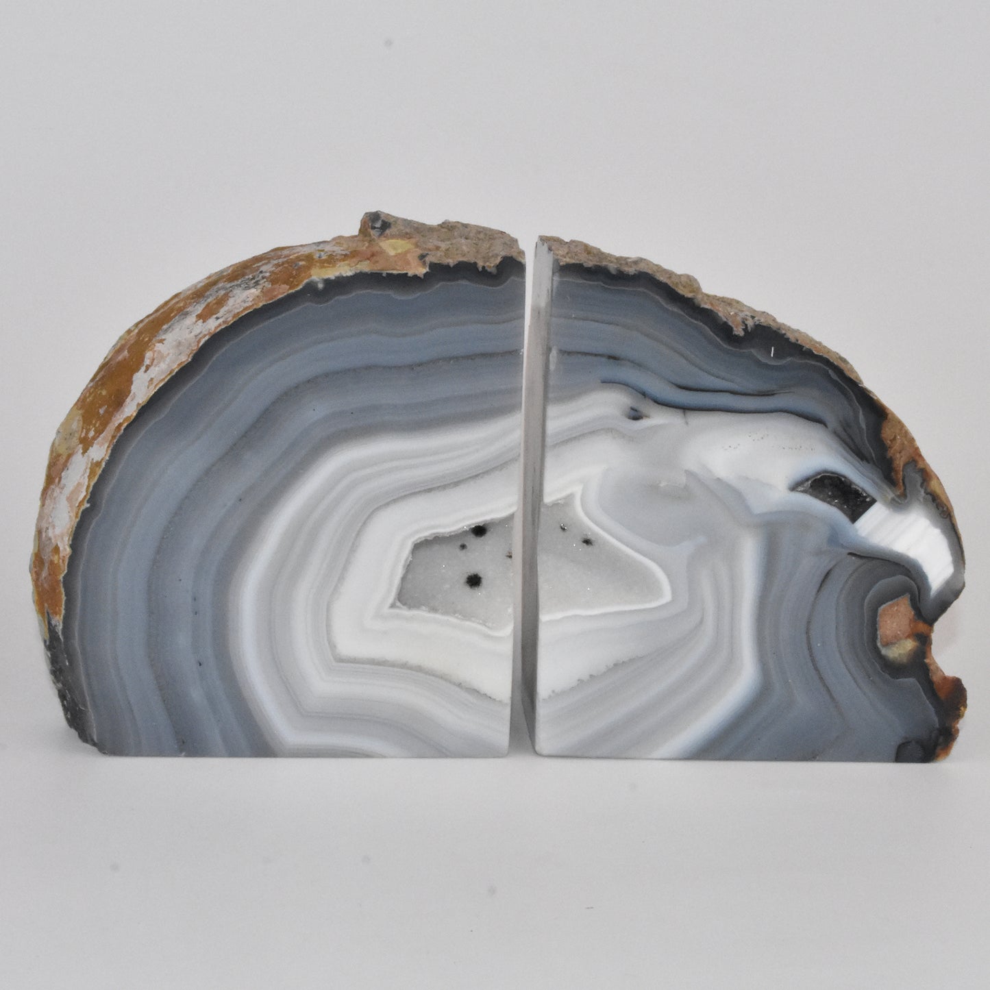 Agate Geode Center Natural Bookends