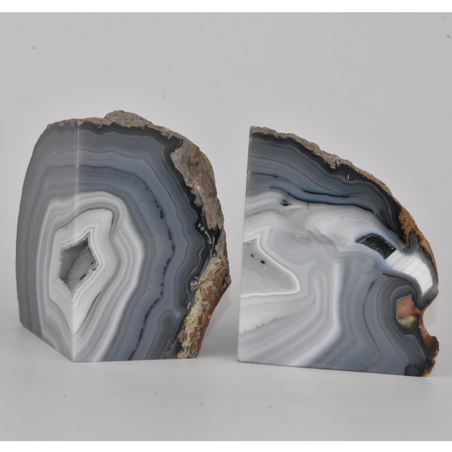 Agate Geode Center Natural Bookends