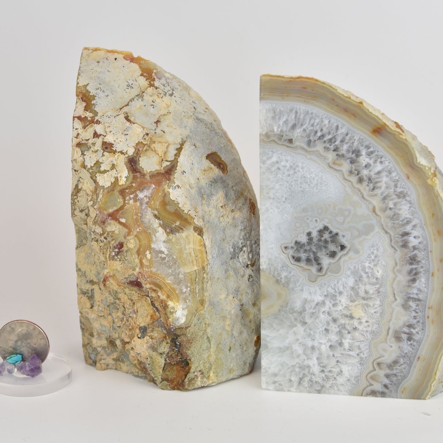 Agate Crystal Geode Center Bookends