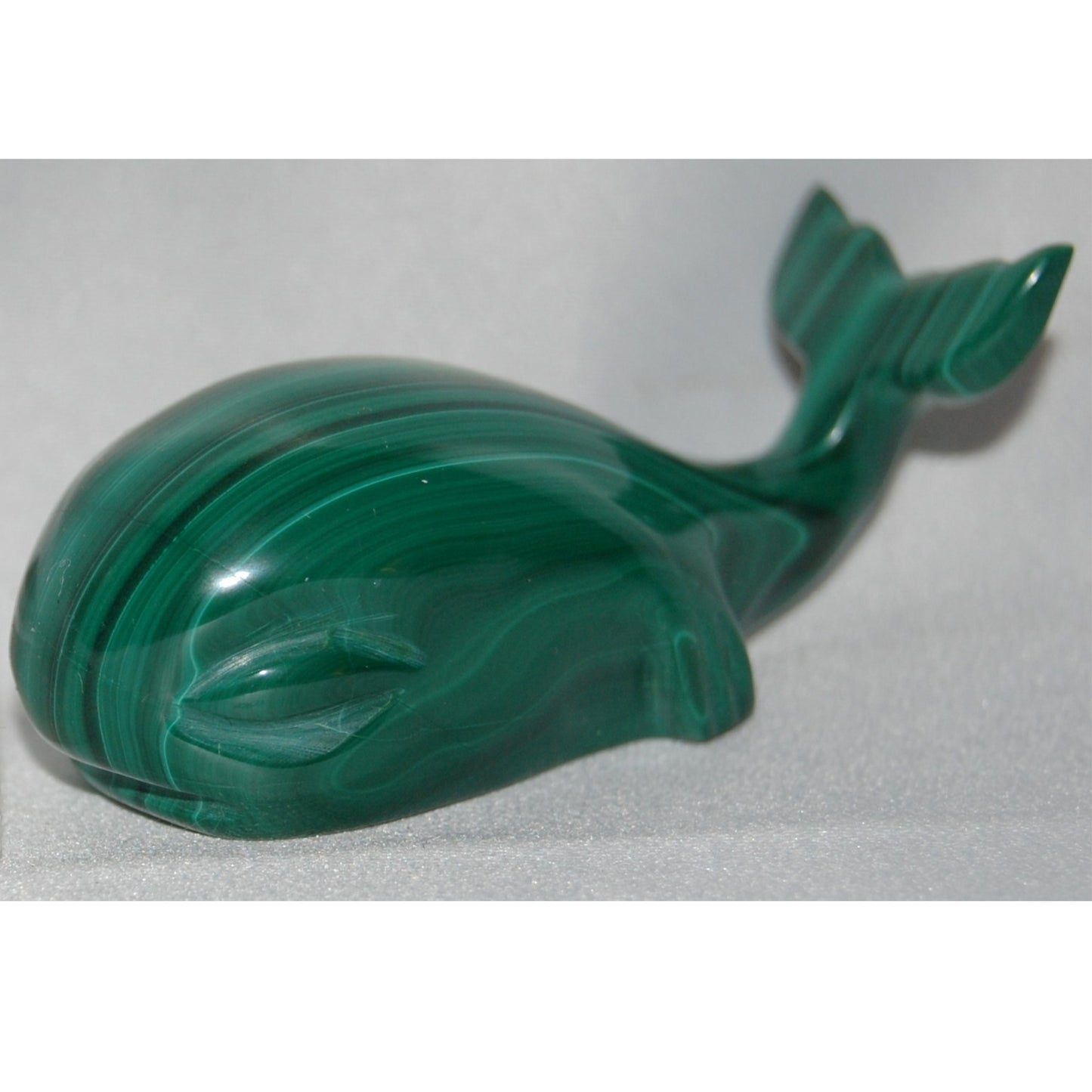 Malachite Whale Carving