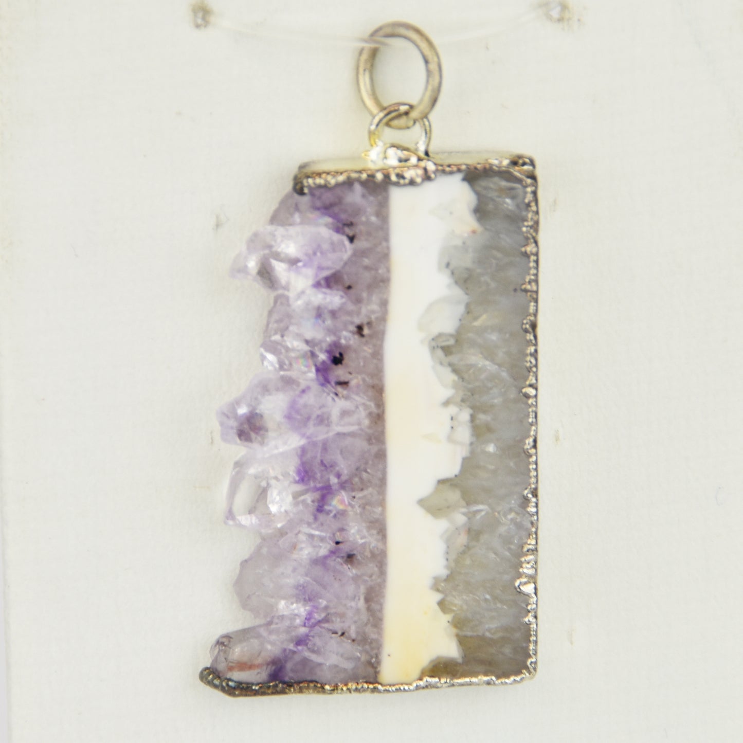 Amethyst Crystal Slice Pendant Gemstone Jewelry Crystal Jewelry