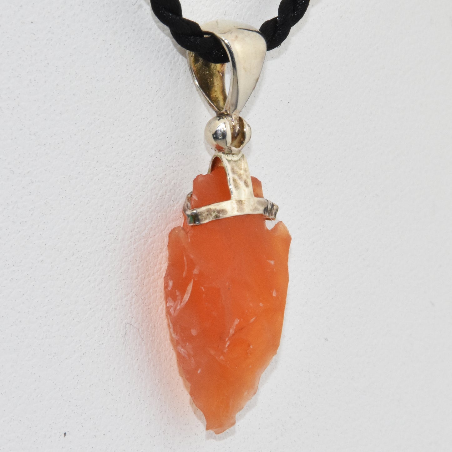 Carnelian Arrowhead Sterling Silver Pendant