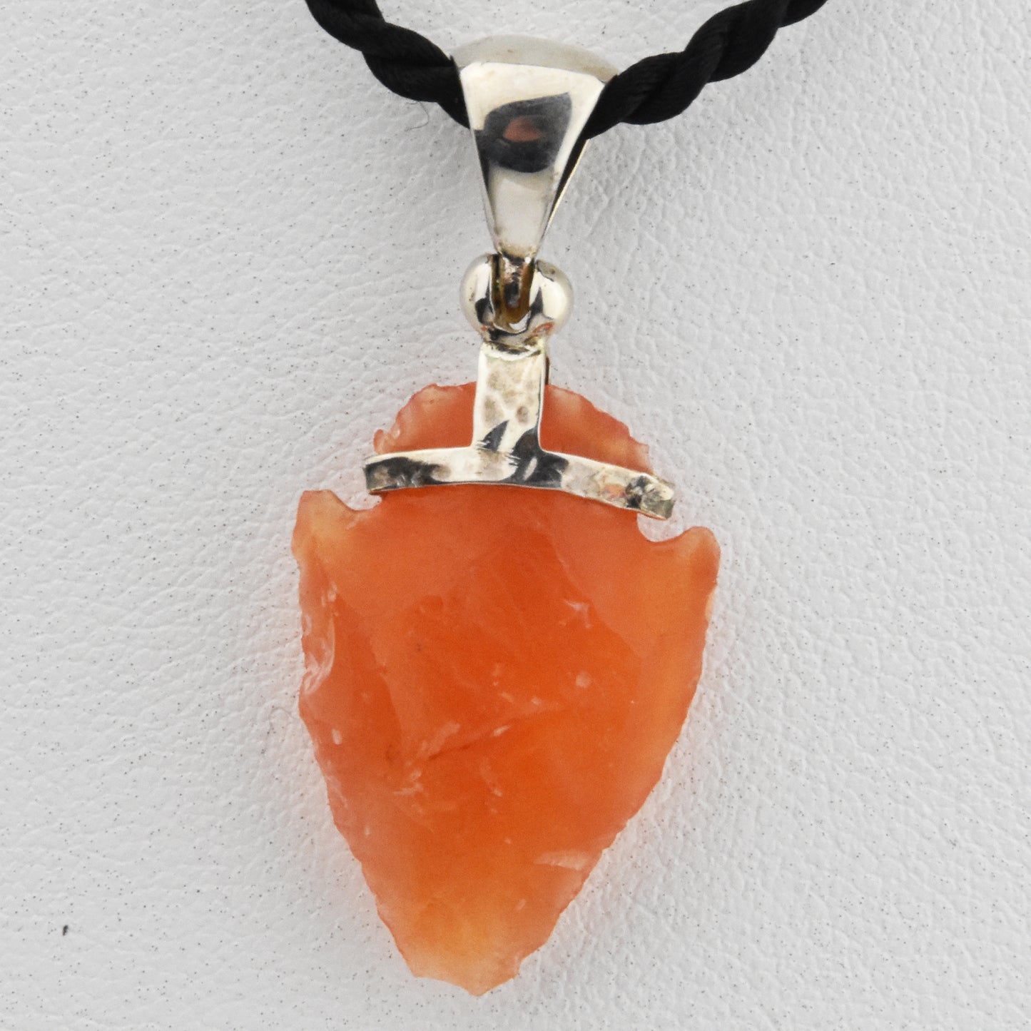 Carnelian Arrowhead Sterling Silver Pendant