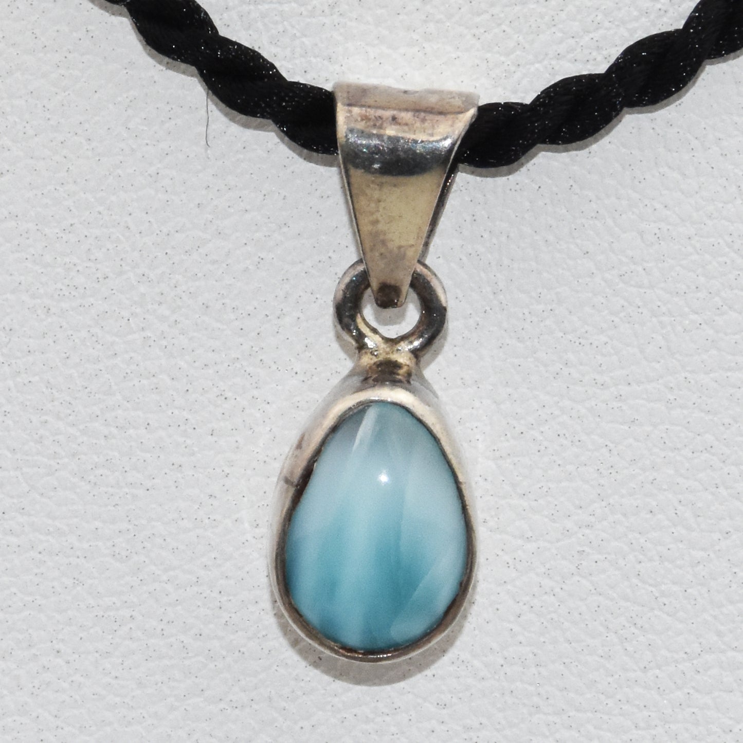 Larimar Sterling Silver Pendant 925 Powder Blue Crystal Stone