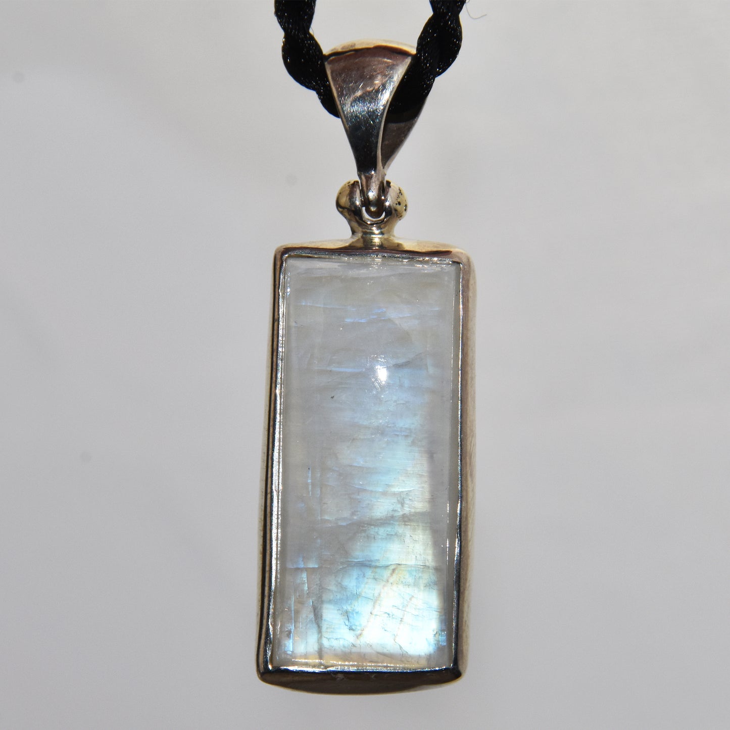 Rainbow Moonstone Sterling Silver Pendant