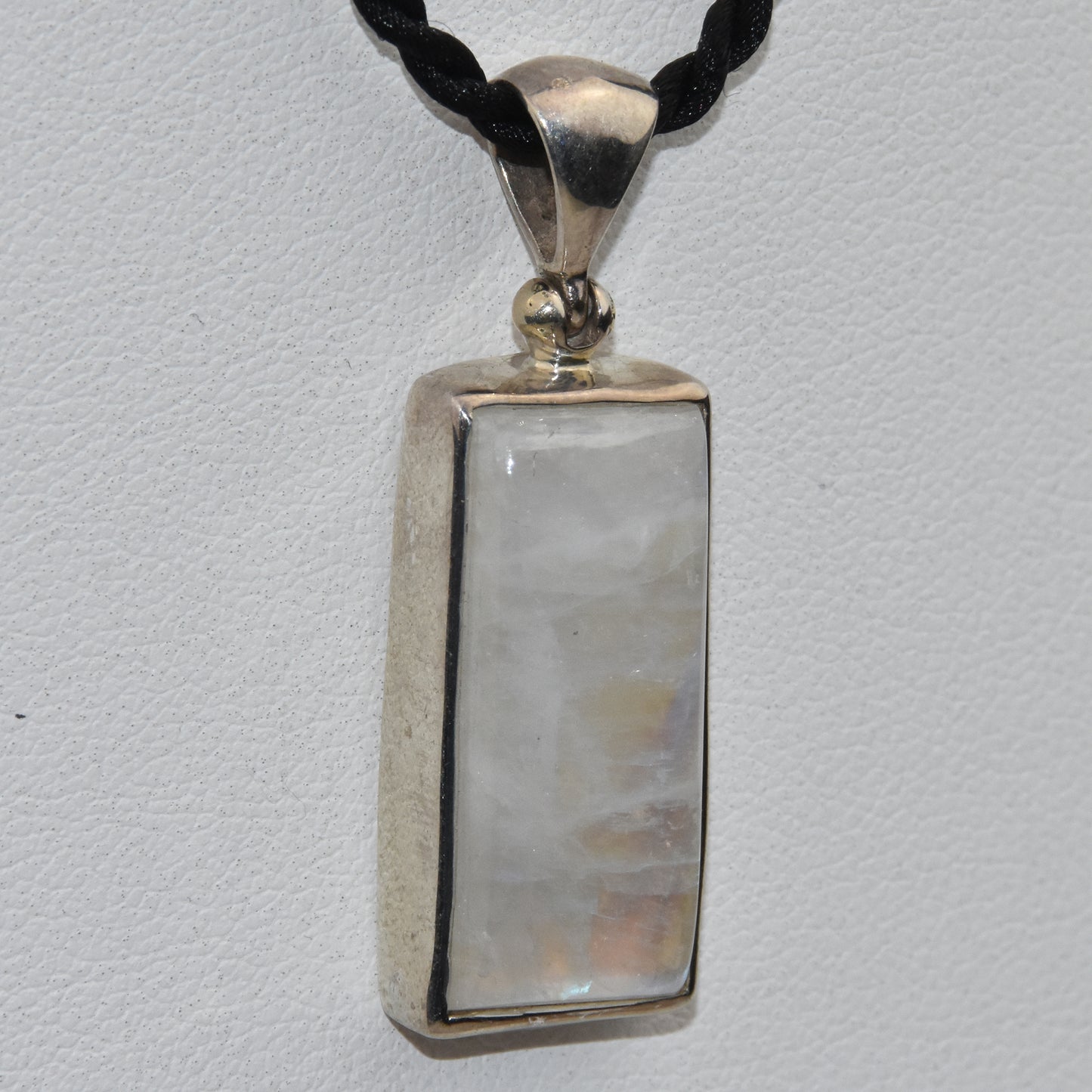 Rainbow Moonstone Sterling Silver Pendant