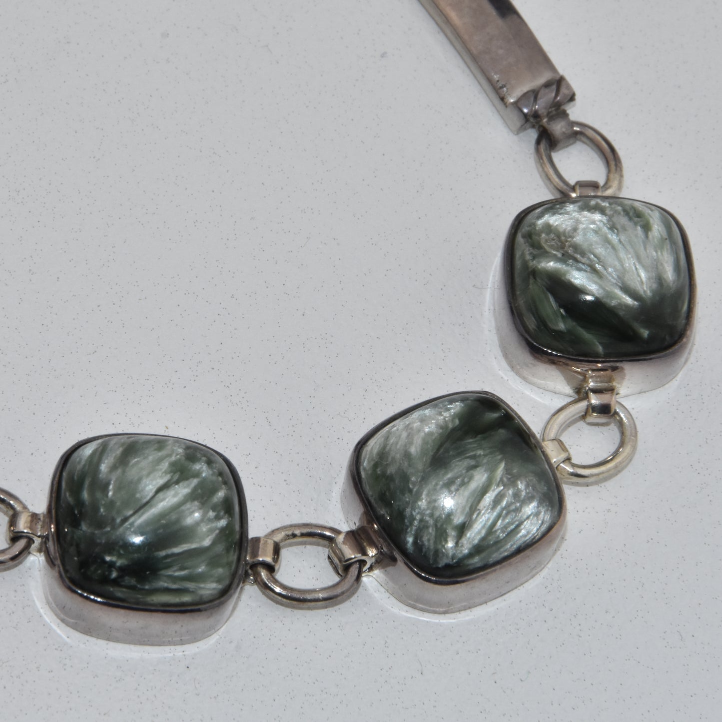 Seraphinite Sterling Silver Bracelet