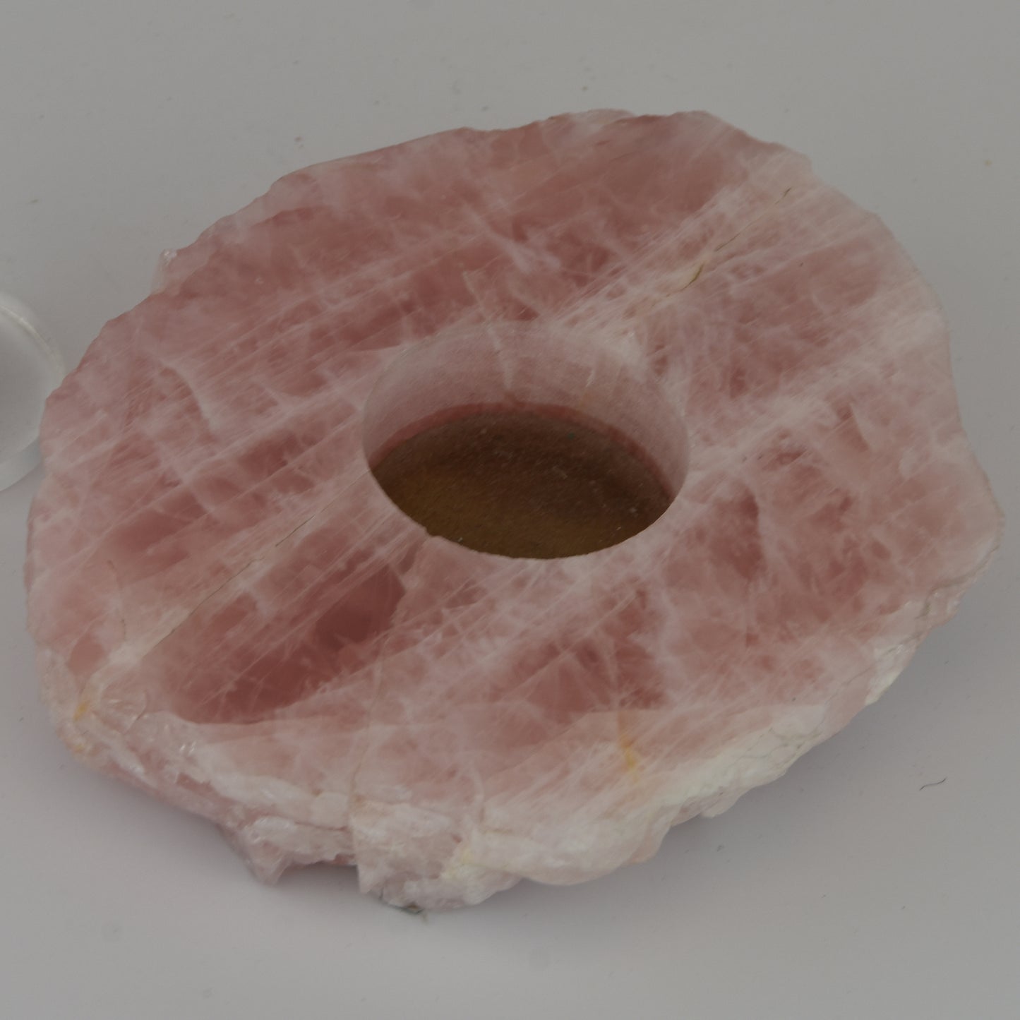 Rose Quartz Slab Candleholder