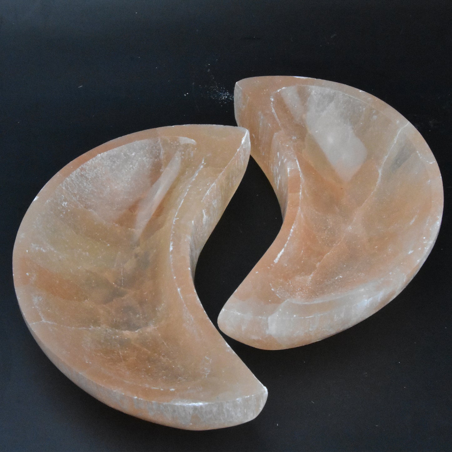 Selenite Peach Moon Bowls