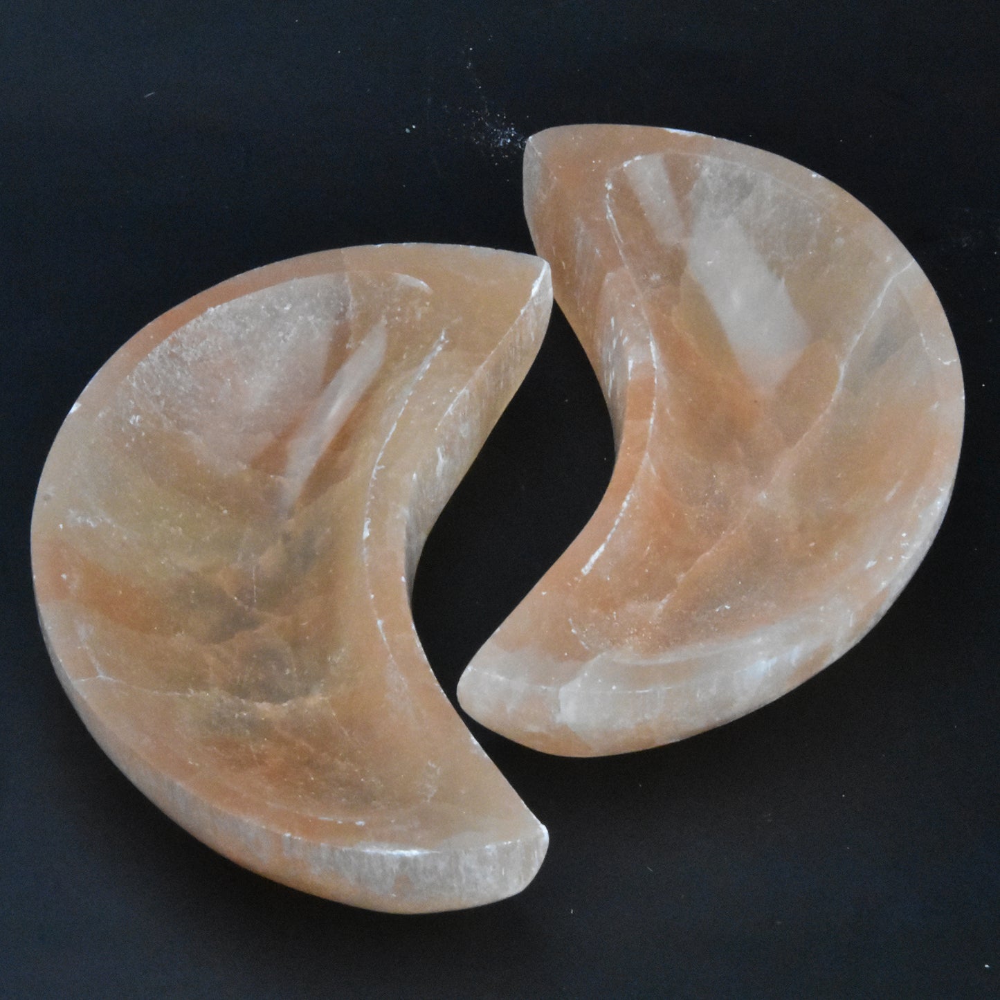 Selenite Peach Moon Bowls