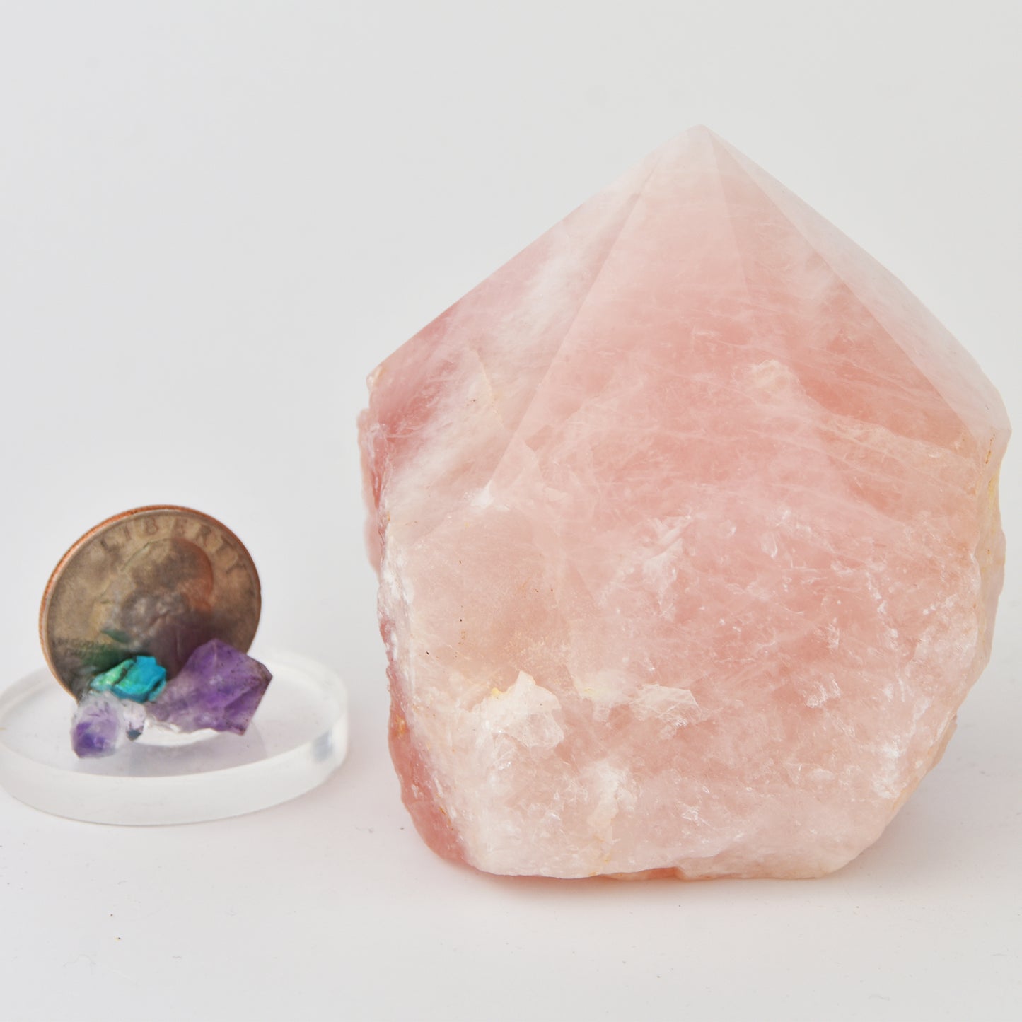 Rose Quartz Top Polished Point Pink Natural Sides Rocks and Minerals