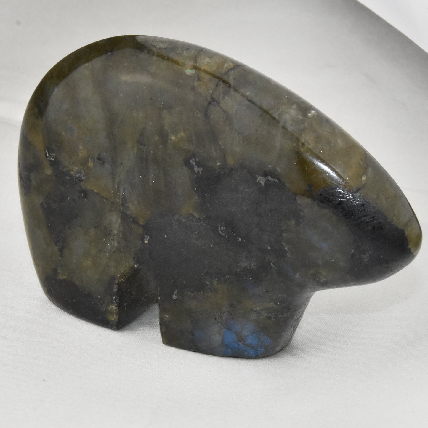 Labradorite Fetish Bear Carving