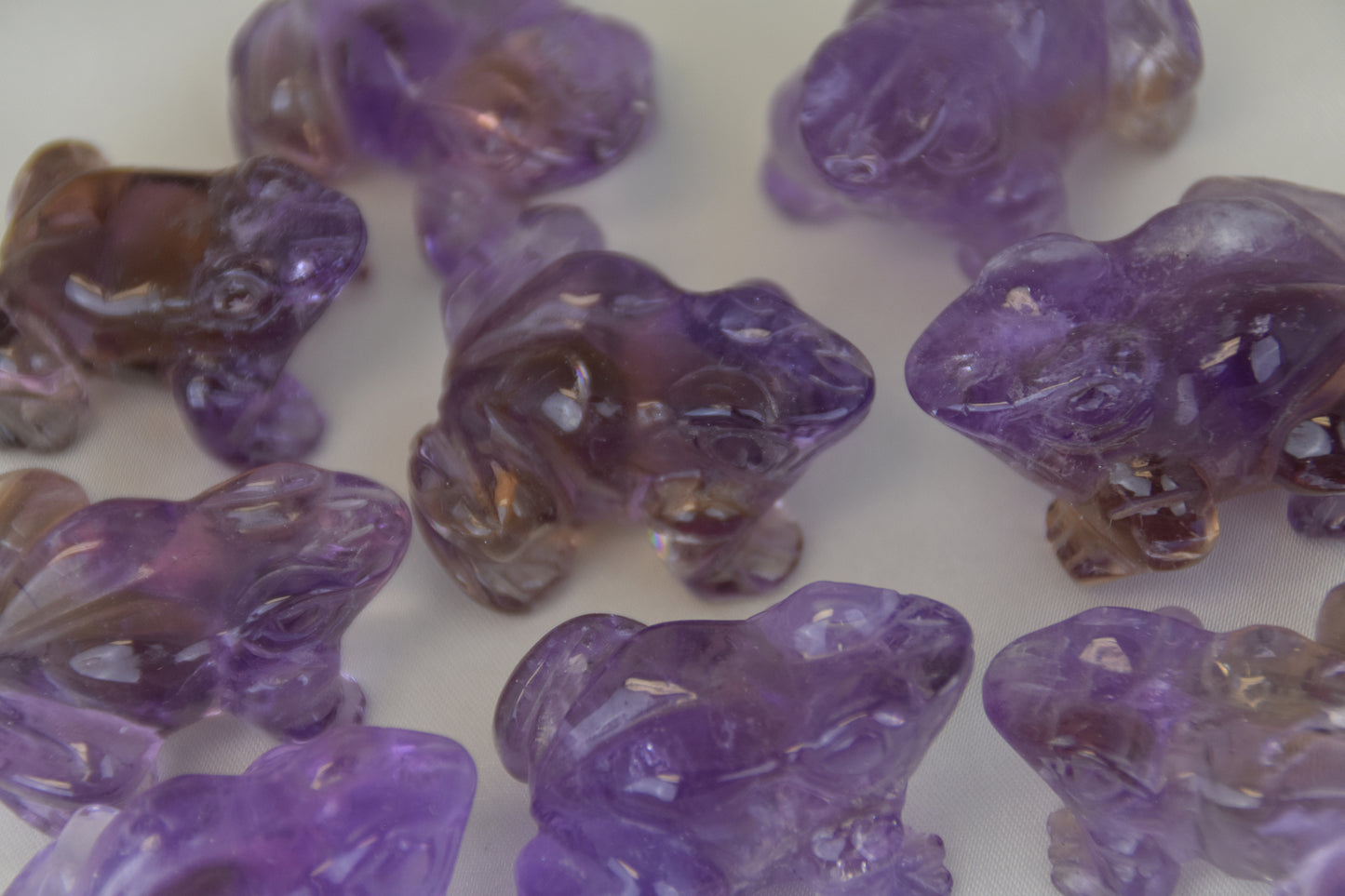 Ametrine Frog Carvings