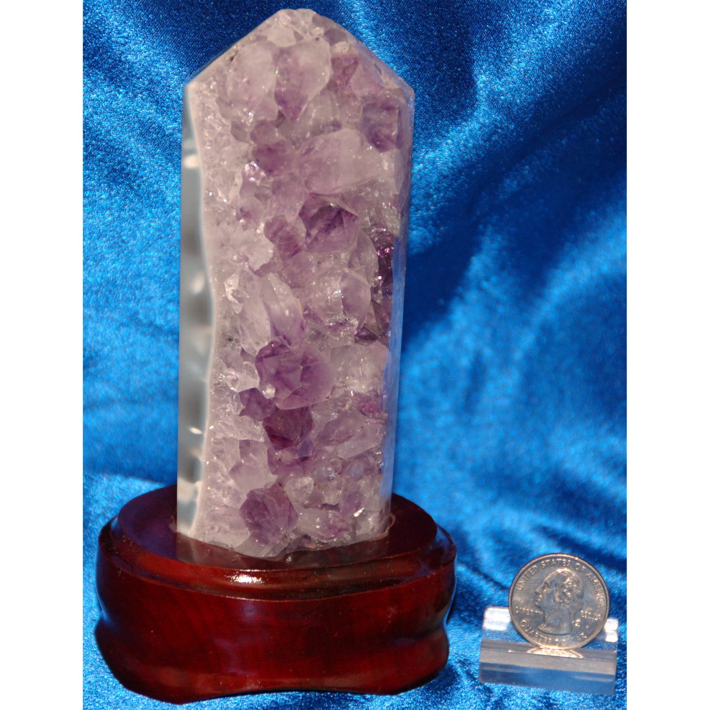 Amethyst Cluster Point on Wood Base