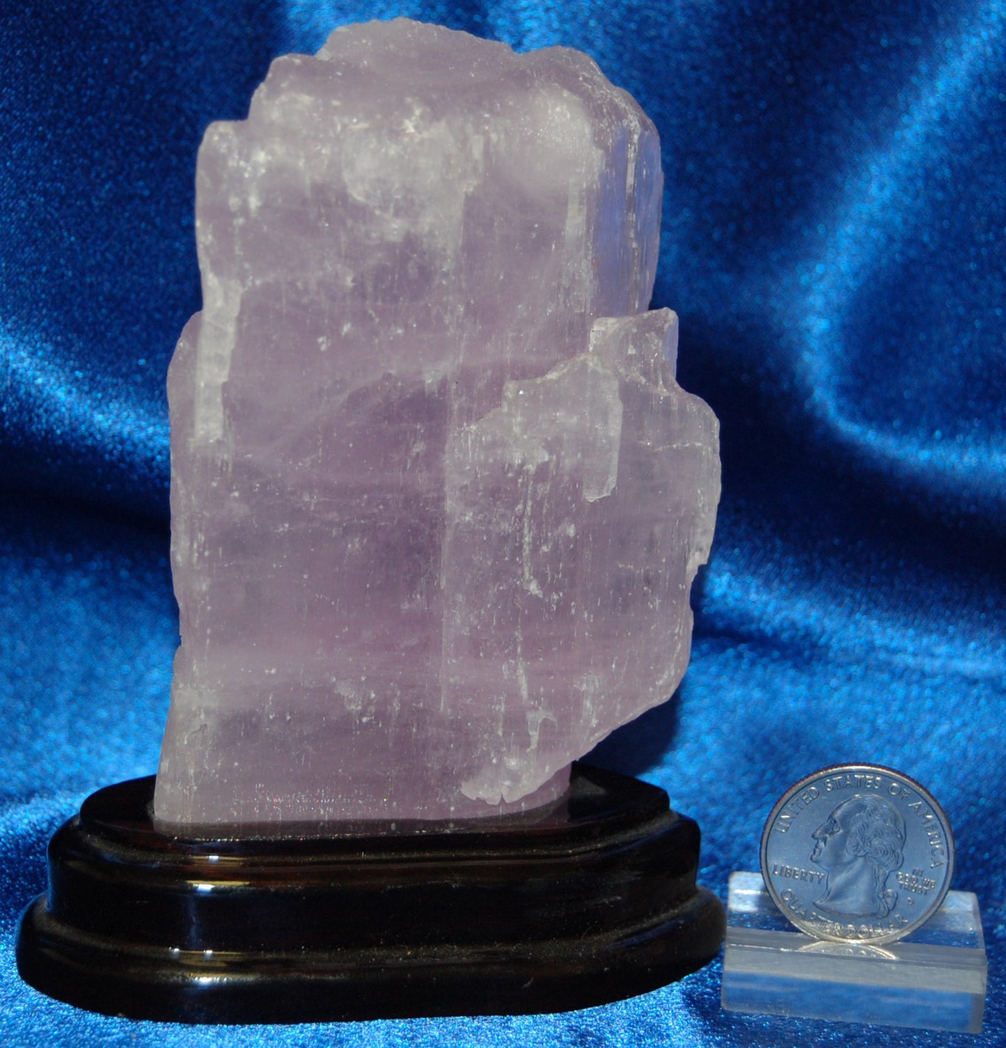 Kunzite Crystal on Wood Base