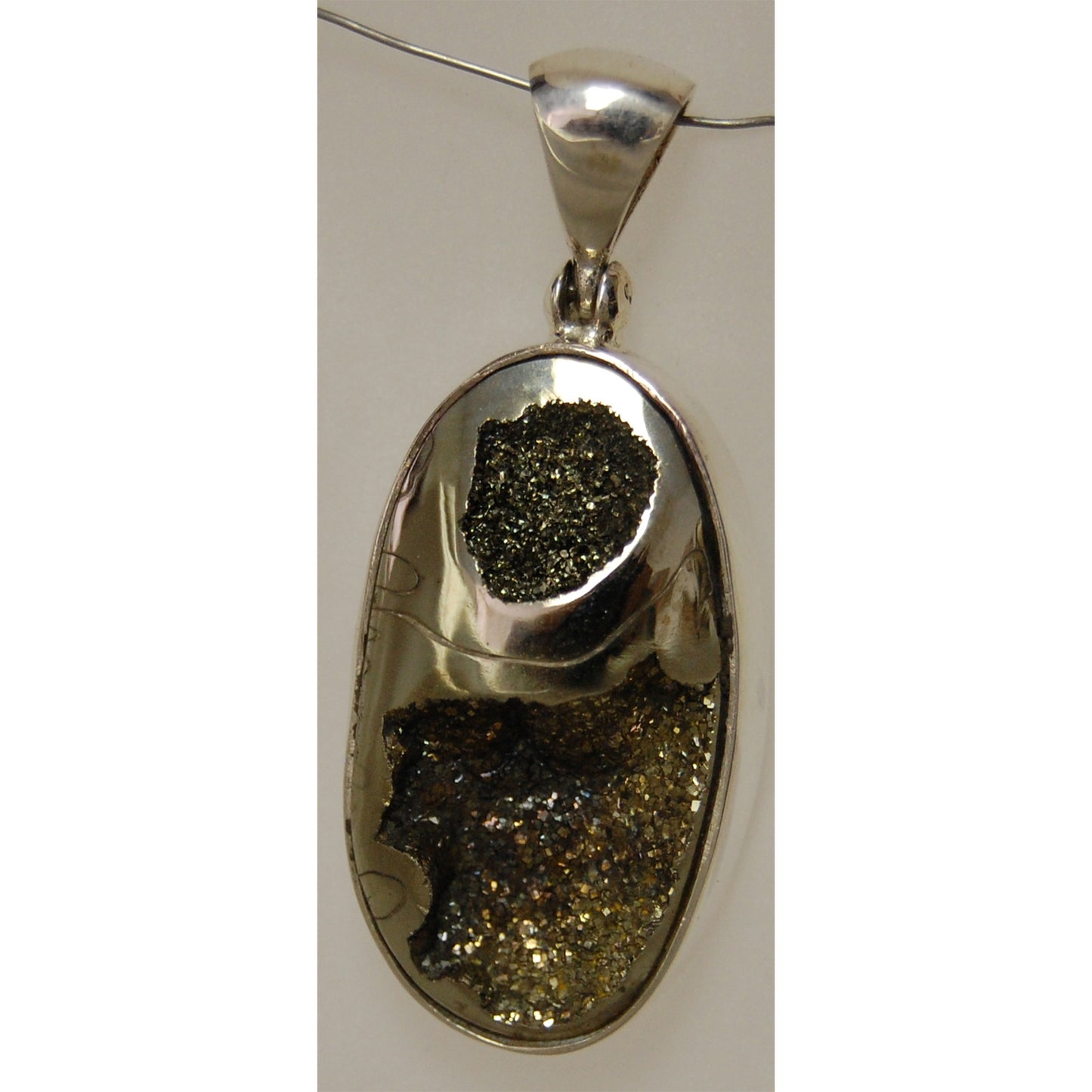 Ammonite Cross Section Sterling Silver Pendant