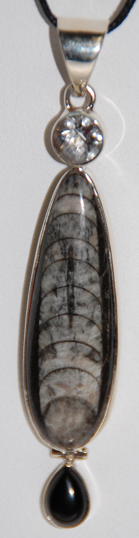 Multi-Stone Orthoceras Pendant