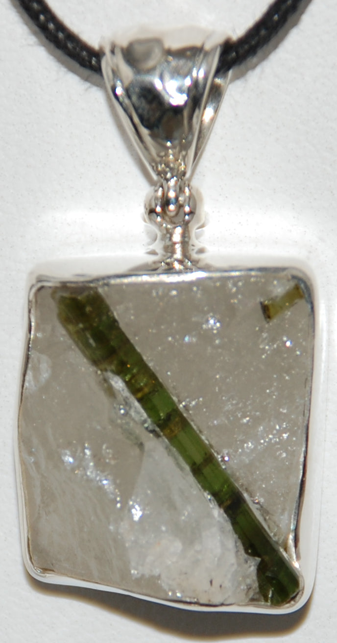 Tourmaline in Quartz Pendant