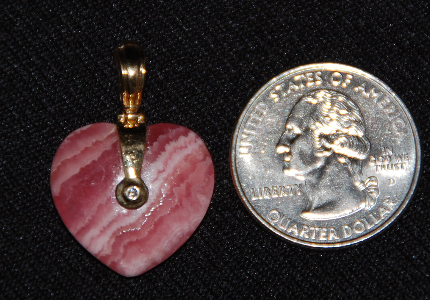 Rhodochrosite Heart Pendant