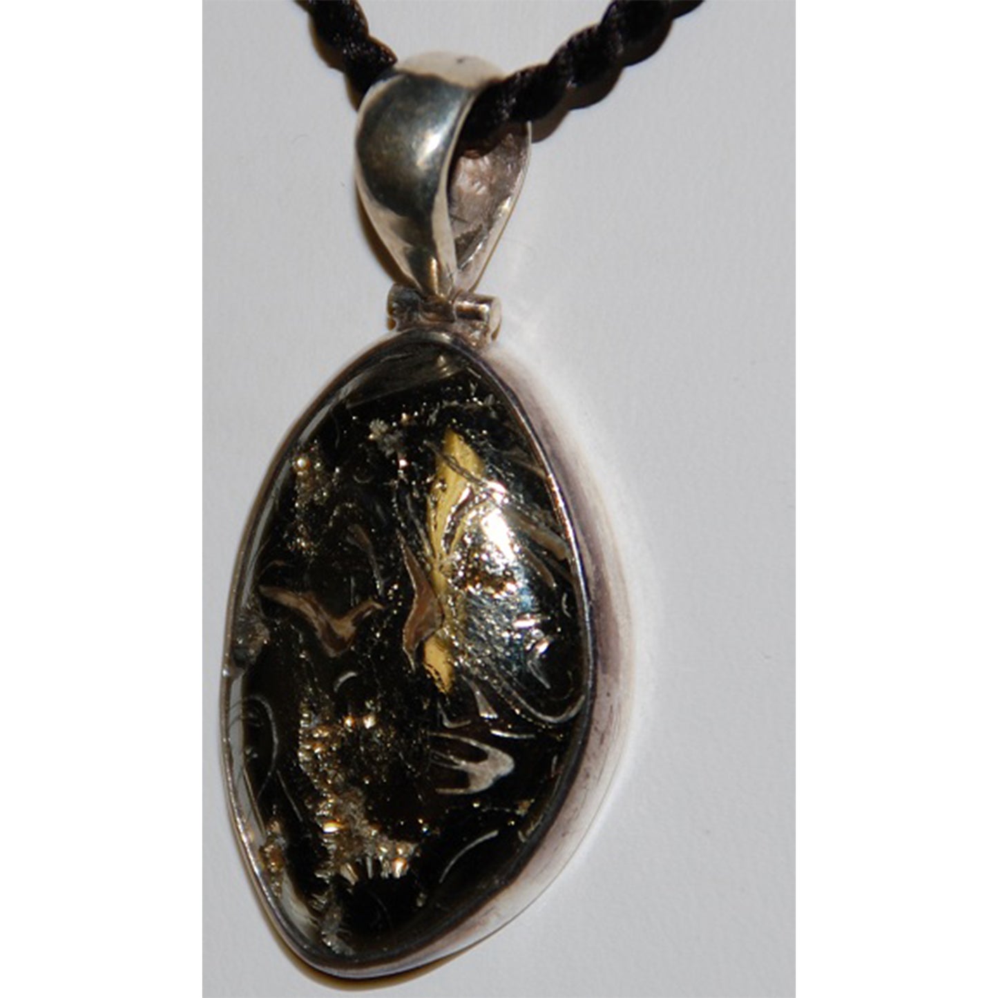 Ammonite Cross Section Sterling Silver Pendant