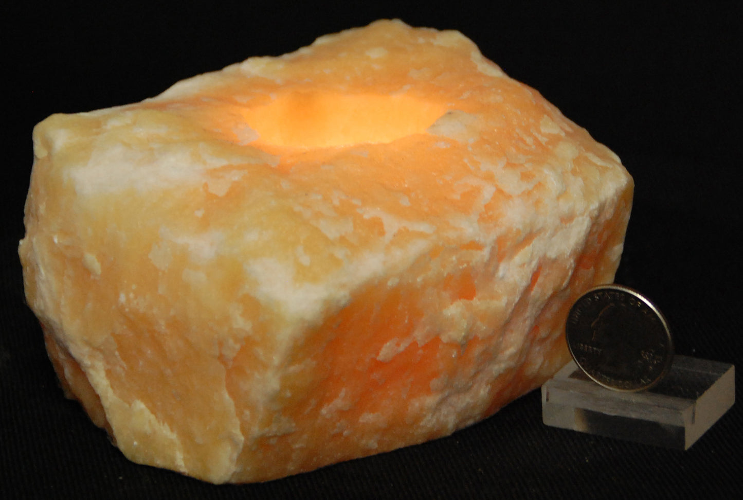 Orange Calcite Rough Candleholder