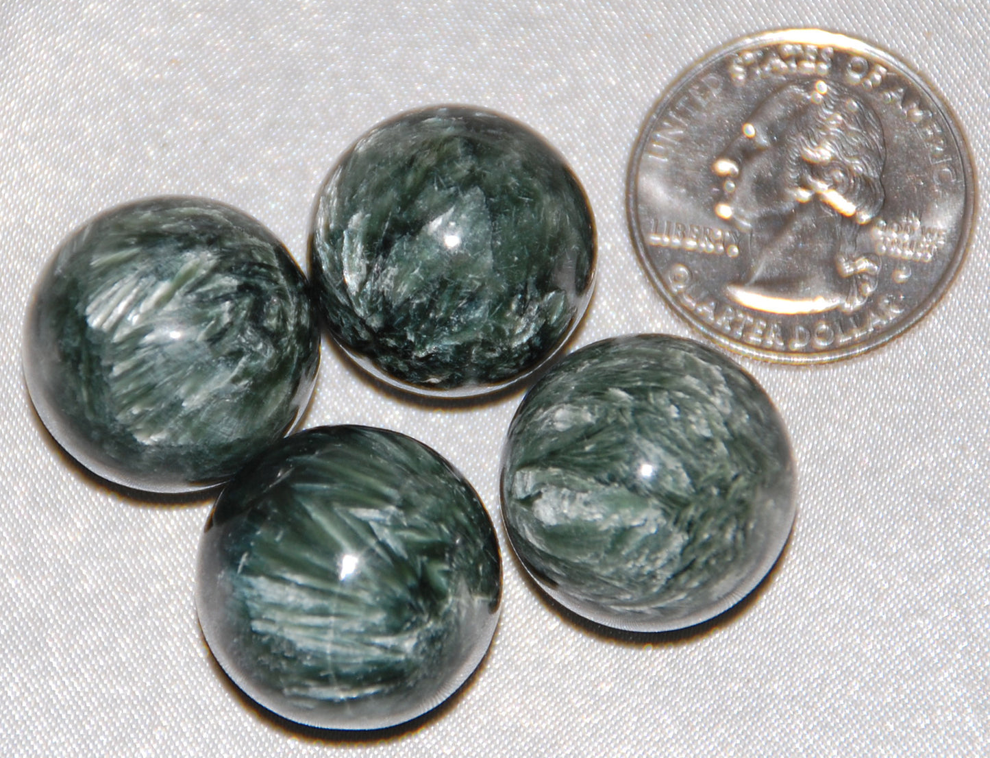 Seraphinite Polished Sphere Crystal Ball Teal Blue Green Unique Feather Like Shimmer Stone Rock Metaphysical