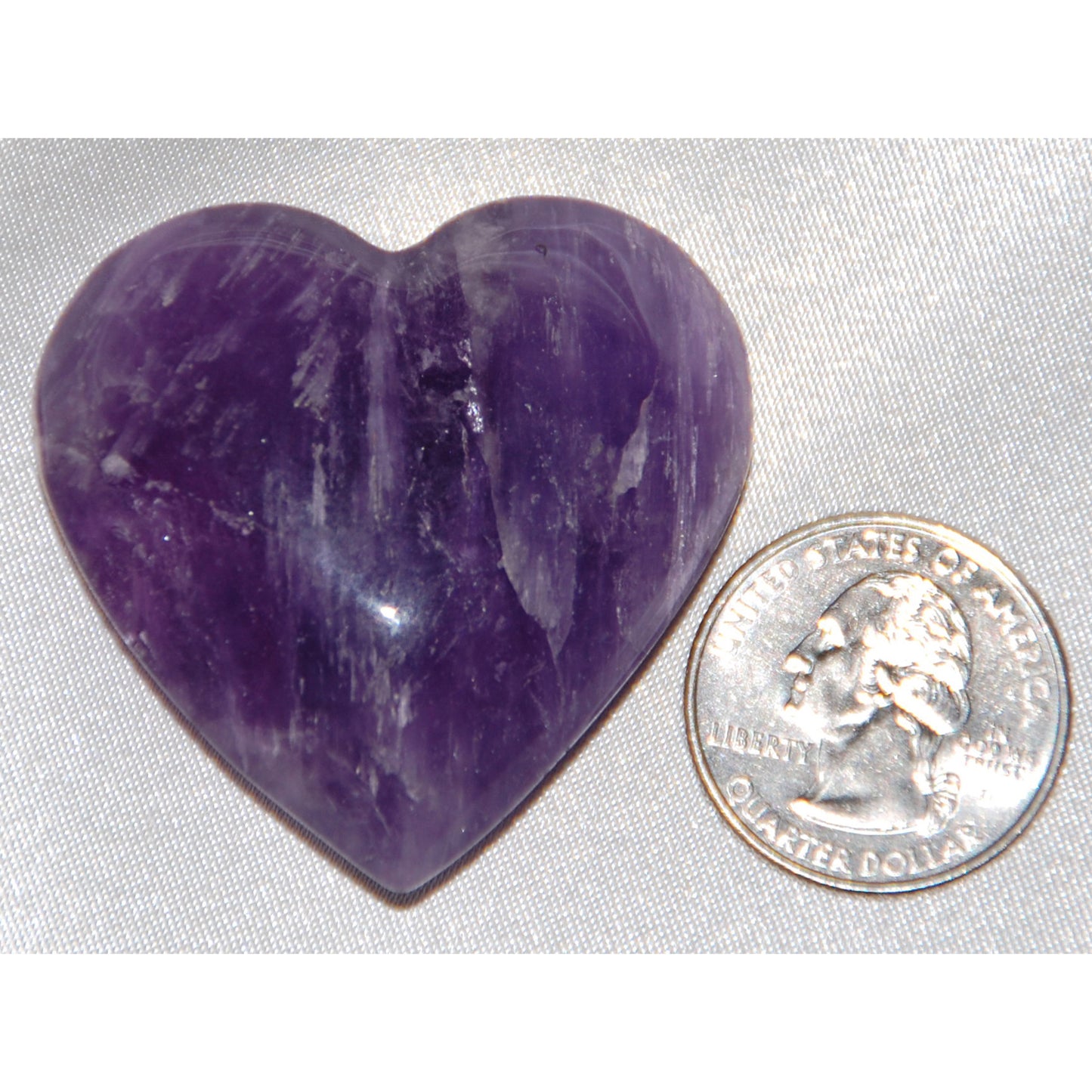Amethyst Heart Carving Purple Carved Stone Rock Valentine's Day Romantic Gift for Her Him Crystal
