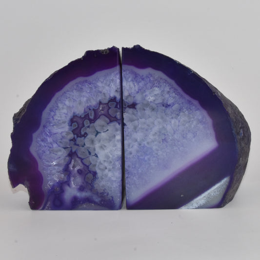 Agate Geode Bookends