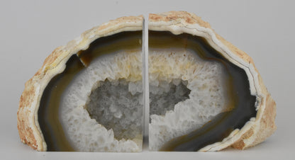 Agate Geode Center Natural Bookends