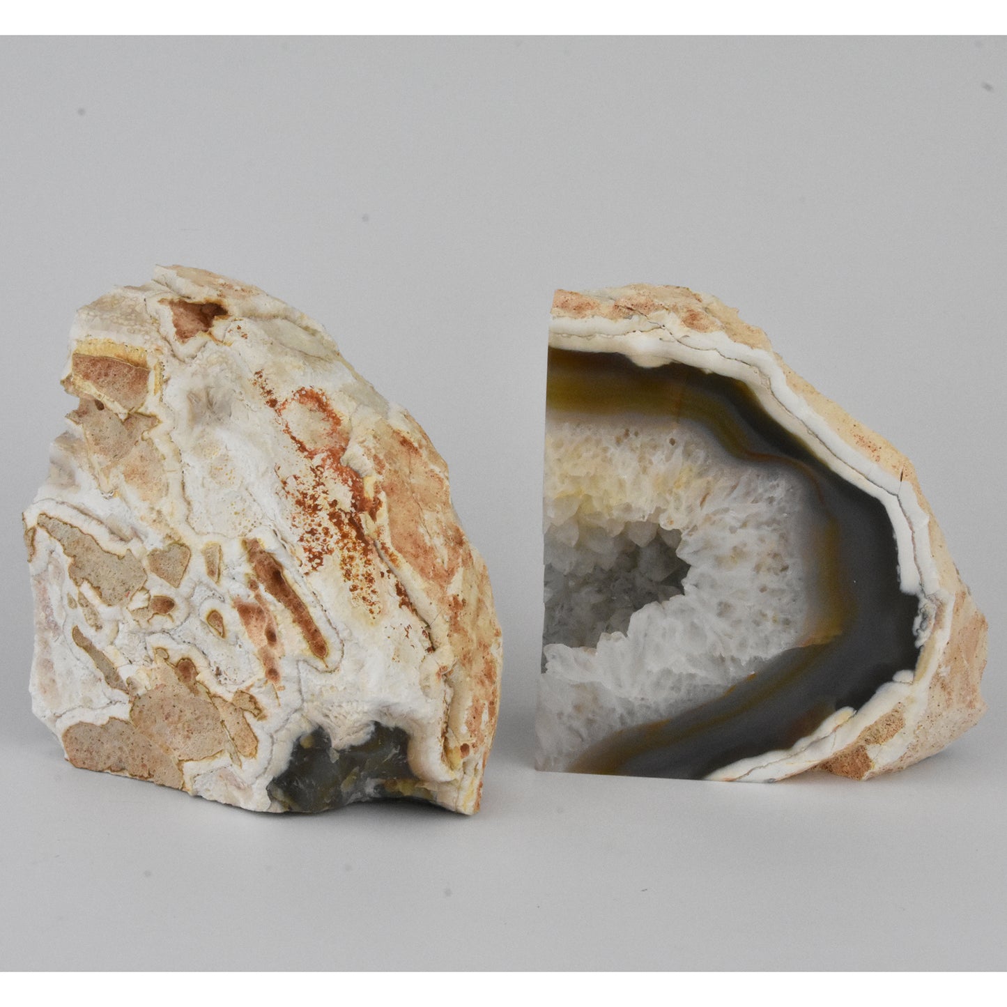 Agate Geode Center Natural Bookends