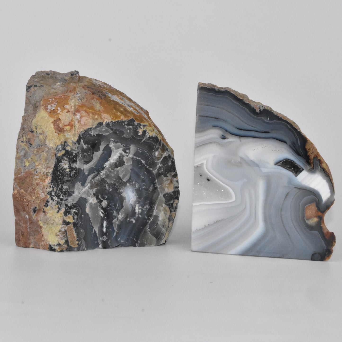 Agate Geode Center Natural Bookends