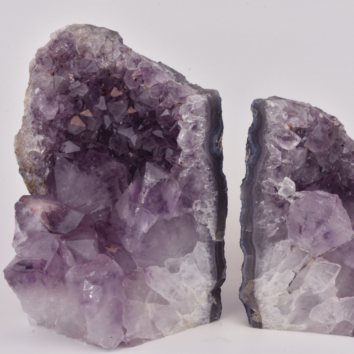 Amethyst Cluster Bookends Natural Purple