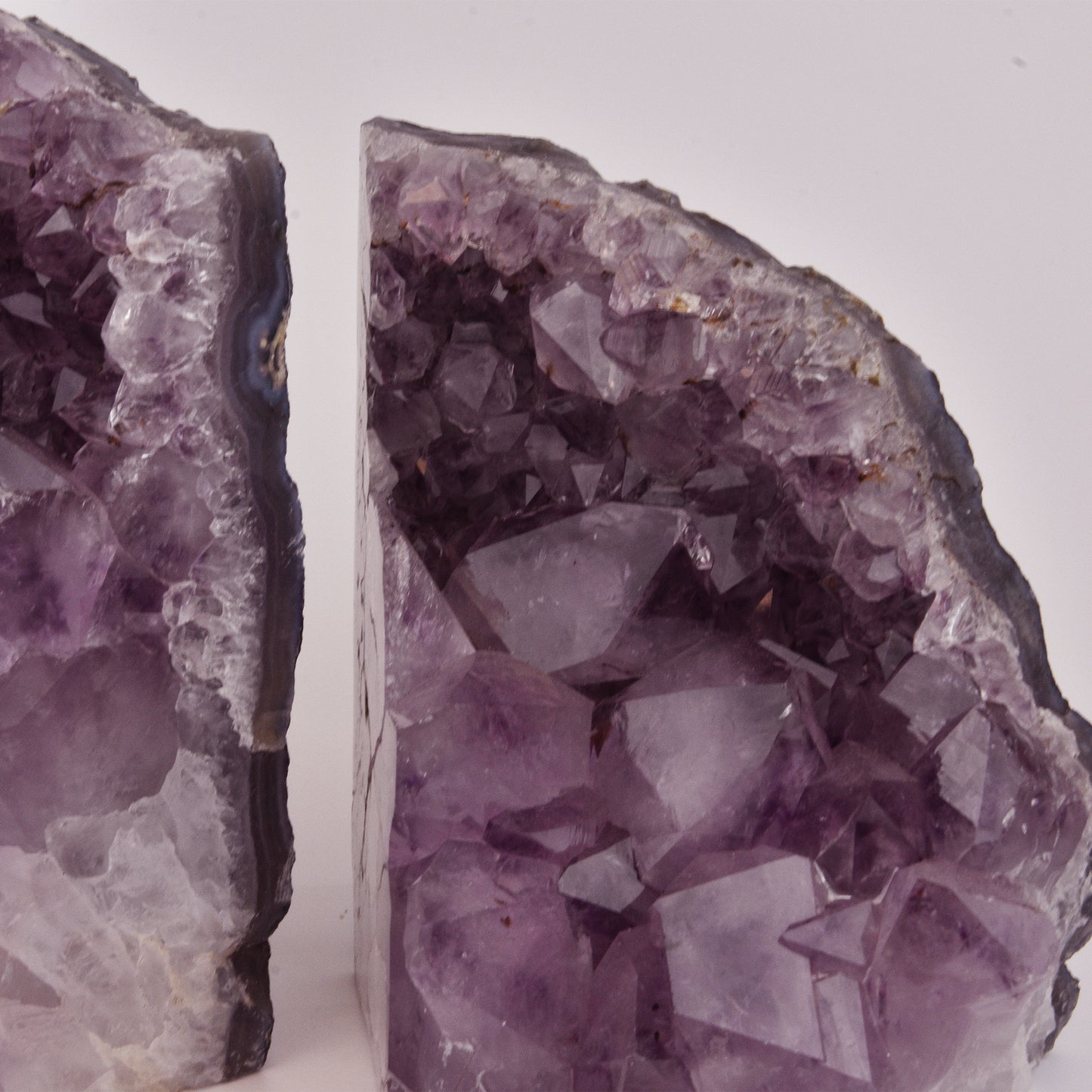 Amethyst Cluster Bookends Natural Purple