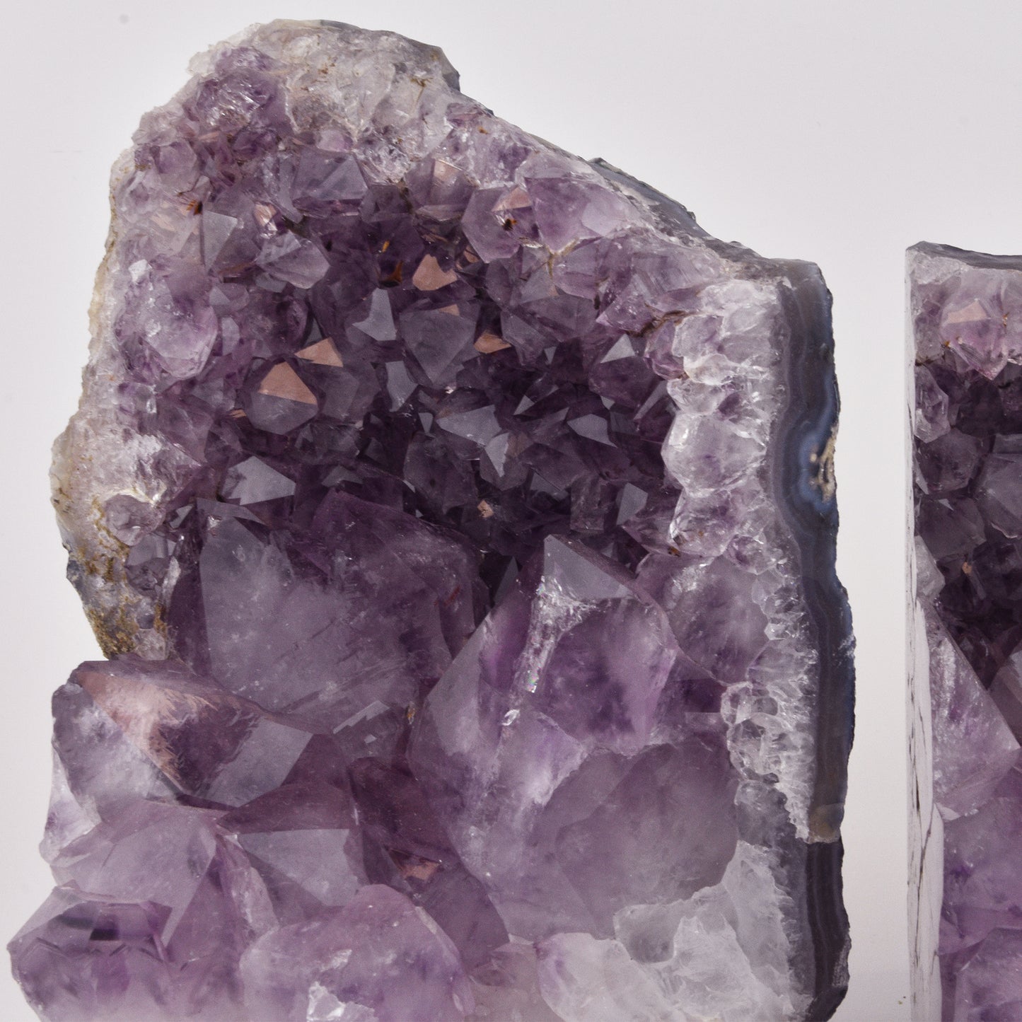 Amethyst Cluster Bookends Natural Purple