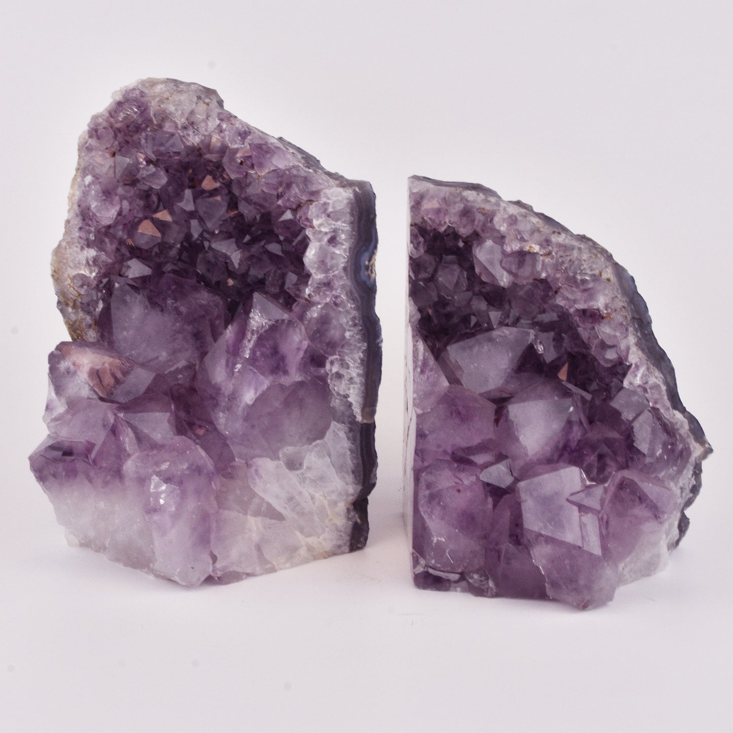 Amethyst Cluster Bookends Natural Purple