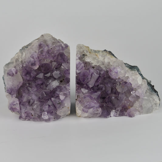 Amethyst Crystal Cluster Bookends