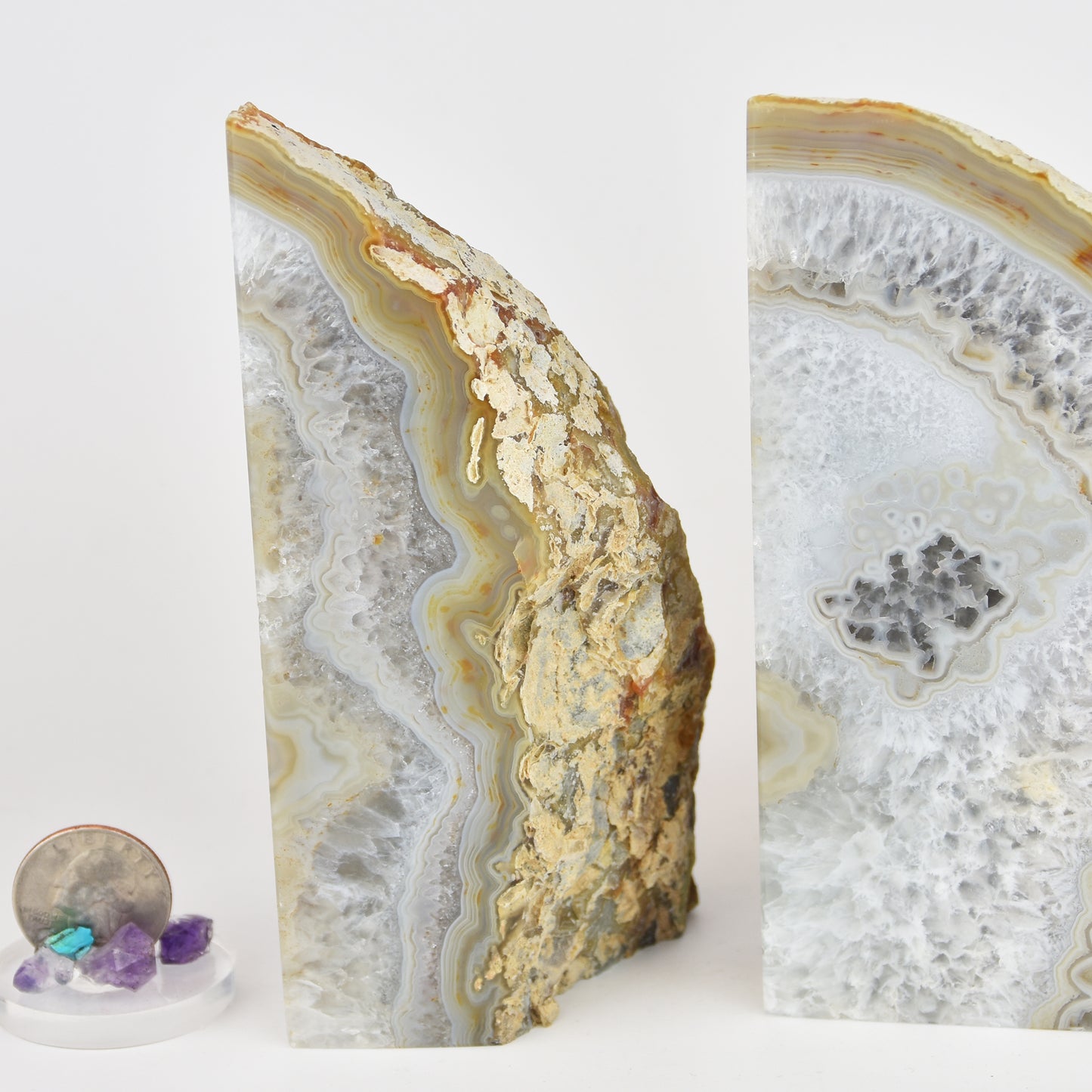 Agate Crystal Geode Center Bookends
