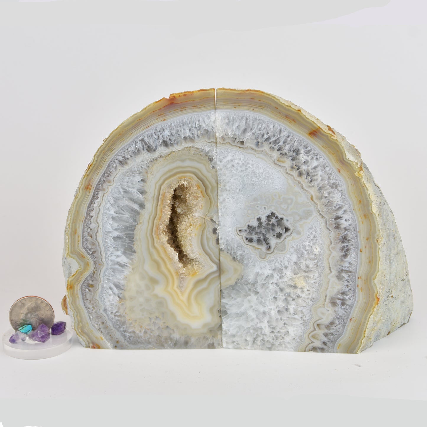 Agate Crystal Geode Center Bookends