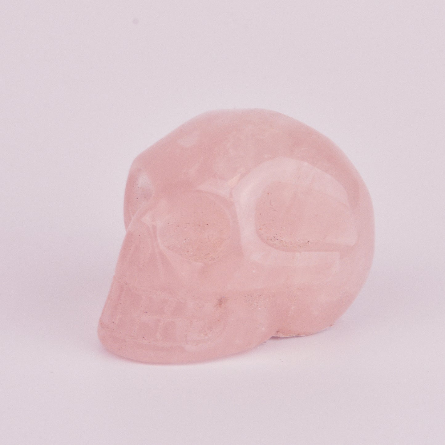 Rose Quartz Crystal Skull Pink