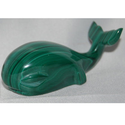 Malachite Whale Carving