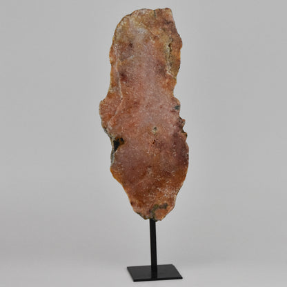 Pink Amethyst Slice on Metal Base