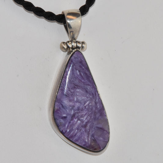 Charoite Sterling Silver Pendant