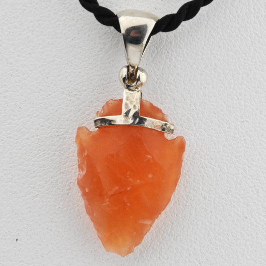 Carnelian Arrowhead Sterling Silver Pendant