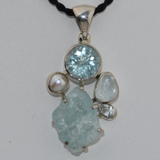 Aquamarine Sterling Silver Pendant