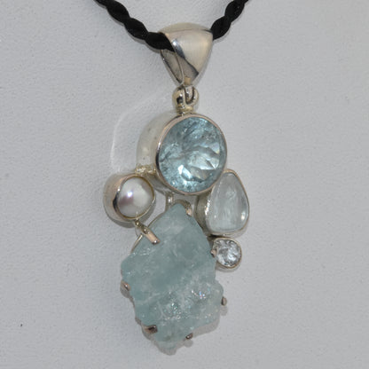 Aquamarine Sterling Silver Pendant