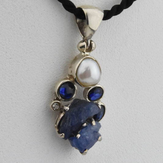 Sapphire Sterling Silver Pendant