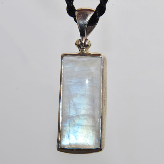 Rainbow Moonstone Sterling Silver Pendant