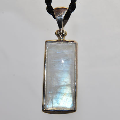 Rainbow Moonstone Sterling Silver Pendant